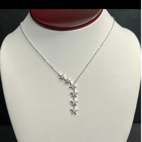 Beautiful Falling Star Necklace w/ Genuine GRA Certified Moissanite 18”-20”-NEW - Picture 12 of 12